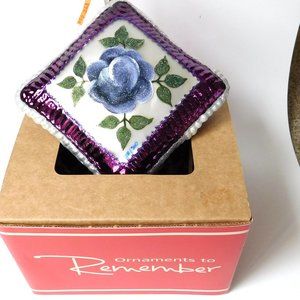 Ornaments To Remember Posh Pillow Purple Flower Glass Ornament Numbered 228